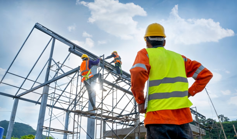site safety practices during construction at Magna Star industrial park singur